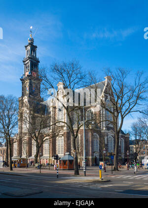 Westerkerk (Iglesia del Oeste") (1620-1631), una iglesia Protestante Holandesa, Amsterdam, Holanda. Foto de stock
