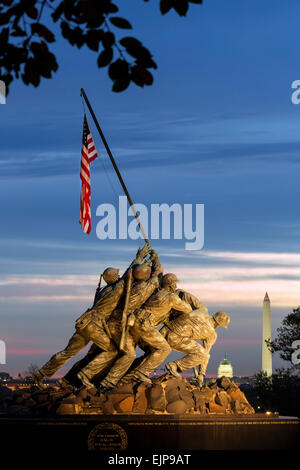 Estatua de Iwo Jima U S Marine Corps Memorial, el Cementerio Nacional de Arlington, Washington DC, EE.UU. Foto de stock
