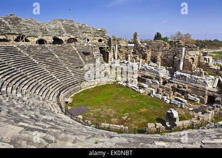 Teatro romano en Side, Turquía. Foto de stock