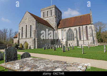 Santa María y la iglesia parroquial de San melor amesbury Foto de stock