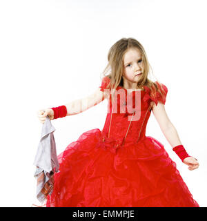 Niña vestidos de cenicienta en princesa vestido vestido blanco Fotografía  de stock - Alamy