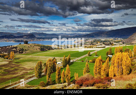 El Lago Wanaka, vista desde el monte Roys, Isla del Sur, Nueva Zelanda