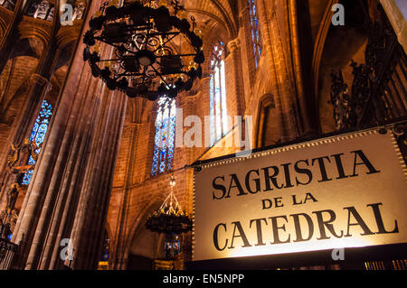 Catedral de la Santa Cruz y Santa Eulalia de Barcelona, Catedral de Barcelona, Catedral de Barcelona, Arzobispado de Barcelona, Cataluña, España Foto de stock
