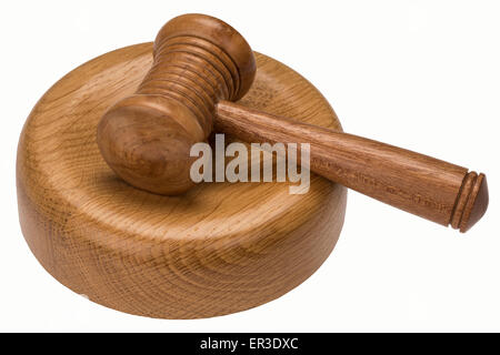 Martillo - un pequeño martillo ceremonial que un rematador, un juez, o el presidente de una reunión. Foto de stock