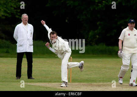 Aldea cricket en Stoneleigh, Warwickshire, REINO UNIDO Foto de stock
