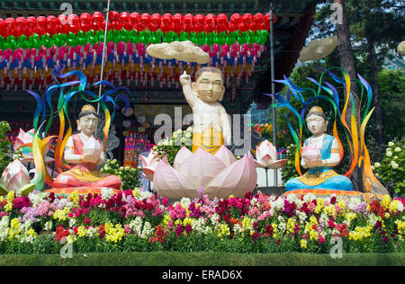 Templo Jogyesa y santuario en Seúl, Corea del Sur, Asia Foto de stock