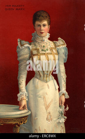 1890 Retrato de Su Majestad la reina consorte María del Rey Jorge V de Inglaterra mirando a la cámara Foto de stock