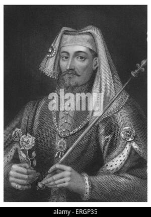 Enrique IV, retrato. Rey de Inglaterra y Señor de Irlanda 1399-1413. 15 de abril de 1367 - 20 de marzo de 1413. Foto de stock