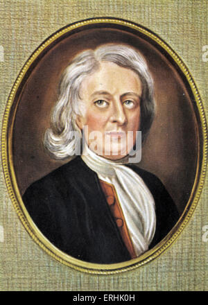 Isaac Newton. Retrato del matemático inglés, físico, astrónomo y filósofo. 4 de enero de 1643 - 31 de marzo de 1727 Foto de stock