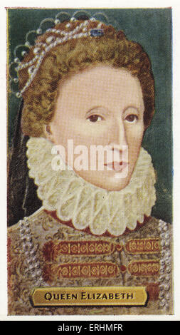 La reina Isabel I de Inglaterra ET: 7 de septiembre de 1533 - 24 de marzo de 1603. También conocida como la Reina Virgen.