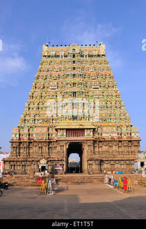 Templo tenkasi gopuram de Tamilnadu, India Asia Foto de stock