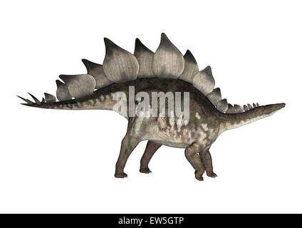 Digital 3D Render de un dinosaurio estegosaurio aislado sobre fondo blanco. Foto de stock