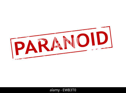 Sello de caucho con word paranoid interior, ilustración vectorial Foto de stock