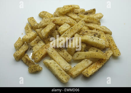 Montón de chips de patata frita palos