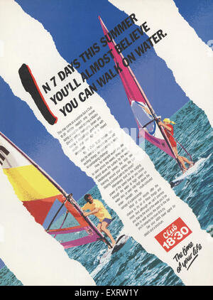 1980 UK Club 18-30 Magazine anuncio Foto de stock