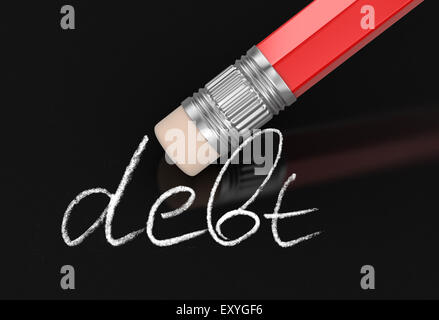Borrar la deuda (trazado de recorte incluido) Foto de stock