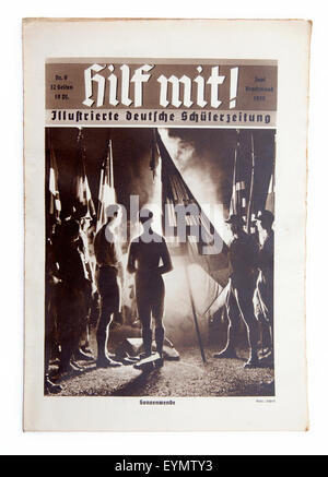 Propaganda Nazi-German para niños, alumno revista 'Help' o 'Hilf mit', 1934 Foto de stock