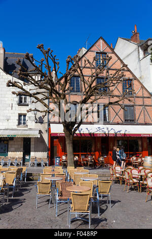 Plaza en excursiones, Indre-et-Loire, Francia Foto de stock