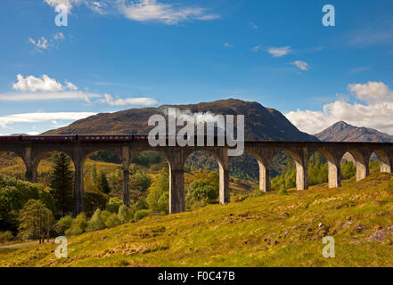 El tren de vapor jacobita, Viaducto de Glenfinnan, Lochaber, Scotland, Reino Unido Foto de stock