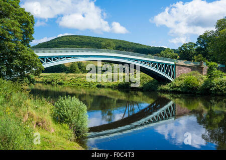 En Wye River Bridge Bigsweir, Wye Valley, Monmouthshire, Gales, Reino Unido, EU, Europa Foto de stock