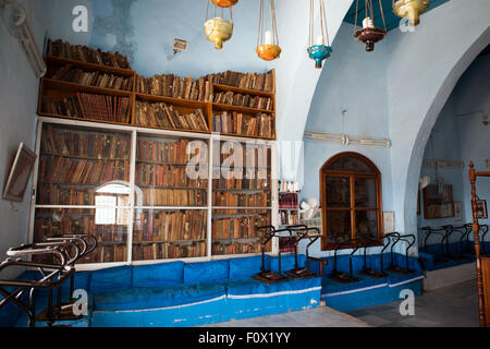 Antigua biblioteca en Zefat ciudad vieja, Israel Foto de stock