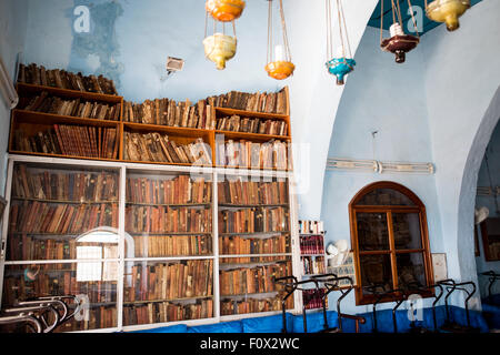 Antigua biblioteca en Zefat ciudad vieja, Israel Foto de stock