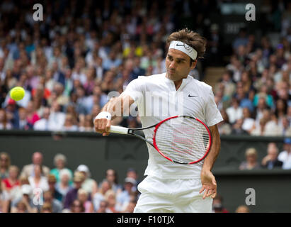 Roger Federer (SUI),campeonatos de Wimbledon 2015, Londres, Inglaterra. Foto de stock