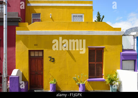Casa colorida de Cape Malay, distrito Bo-Kaap Chiappini Street, Cape Town, Provincia del Cabo Occidental, República de Sudáfrica. Foto de stock