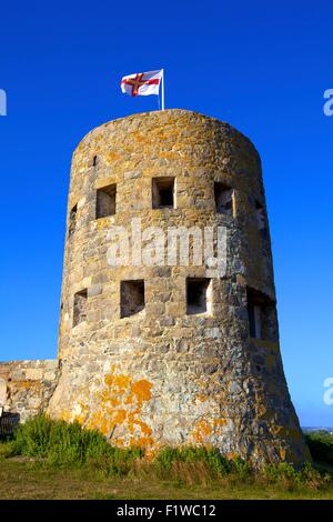 Martello Tower Nº 5, L'Ancresse Bay, Guernsey, Islas del Canal Foto de stock