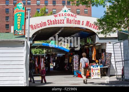 Estados Unidos, Nueva York, Manhattan, Harlem, Mercado de artesanía étnica Malcolm Shabazz Foto de stock