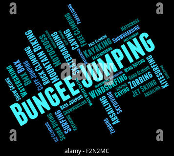 Bungee Jumping significado deporte extremo y Word Foto de stock