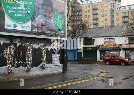 Mural lealista en Sandy Row.Belfast, Irlanda del Norte, REINO UNIDO