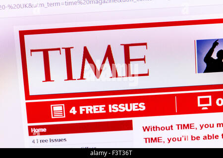 Página web de la revista Time en línea captura de pantalla del sitio web Foto de stock