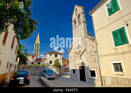 Stari Grad en la isla de Hvar, calles de piedra Foto de stock