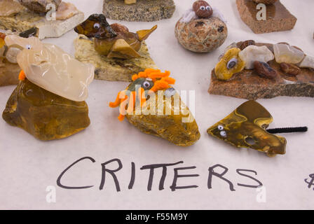 Las criaturas de roca, mineral y Ágata Willamette Sociedad Rock & Gem Show, Polk County Fairgrounds, Oregón Foto de stock