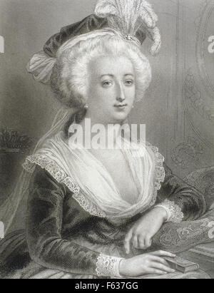 Marie Antoinette (1755-1793), Reina de Francia durante 1774-1792. Retrato. Grabado. Foto de stock