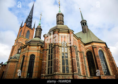 La Iglesia Riddarholm, la iglesia de entierro de los Reyes de Suecia, Estocolmo, Suecia. Foto de stock