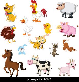 Colección de dibujos animados de animales de granja Imagen Vector de stock  - Alamy