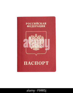 Pasaportes extranjera rusa aislado en blanco Foto de stock
