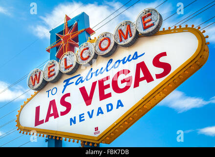 La famosa "Bienvenido a la fabulosa Las Vegas, firmar en el Strip.