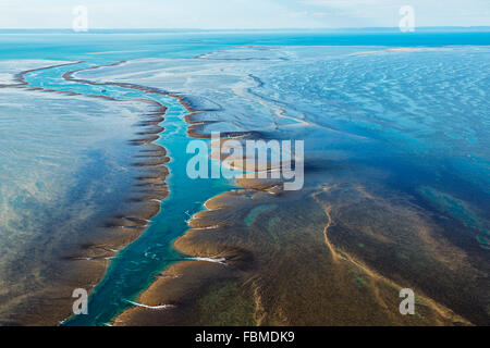 Vista aérea de Montgomery Reef, Kimberley, Australia Occidental, Australia Foto de stock