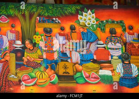 La pintura tradicional, San Juan La Laguna, Lago Atitlan, Guatemala
