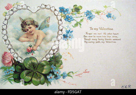Vintage Tarjeta del Día de San Valentín Foto de stock
