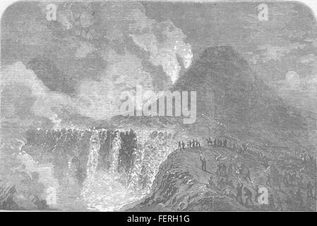 Erupción del Vesubio, Italia 1855. Illustrated London News Foto de stock