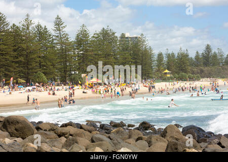 Playa de Burleigh Heads en la Costa de Oro en Queensland, Australia Foto de stock