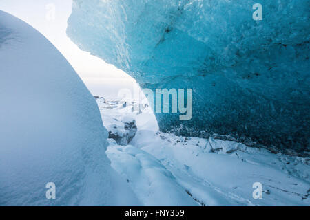 La cueva de hielo, Entrada, Parque Nacional, el glaciar de Vatnajökull, Islandia