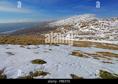 Vista desde Ben Abogados en invierno, mirando al oeste sobre Loch Tay