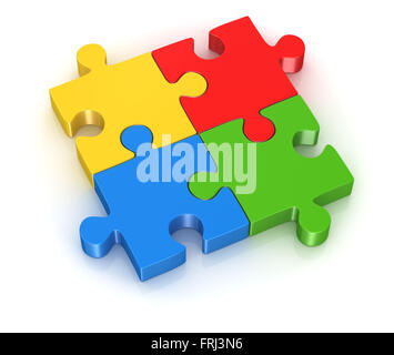 Jigsaw Puzzle , este es un equipo que genera y la imagen 3D presentada. Foto de stock