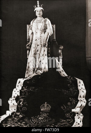 Elizabeth Angela Marguerite Bowes-Lyon, 1900 - 2002. Reina consorte del Reino Unido como la esposa del Rey George VI, visto aquí el día de su coronación, el 12 de mayo de 1937. Foto de stock