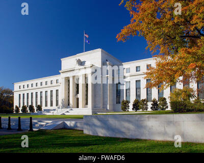 La Junta de la Reserva Federal de EE.UU. sede, conocida como el Edificio S. Marriner Eccles, en Washington, DC. Foto de stock